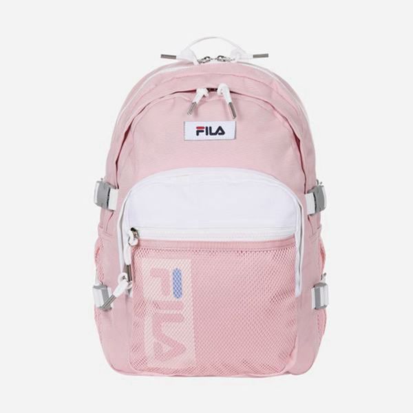 Fila Vertical Linear Mesh Boy's Backpacks - Pink,NZ 608-51397